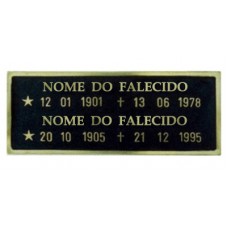 Placa Dupla sem Foto com Friso Reto